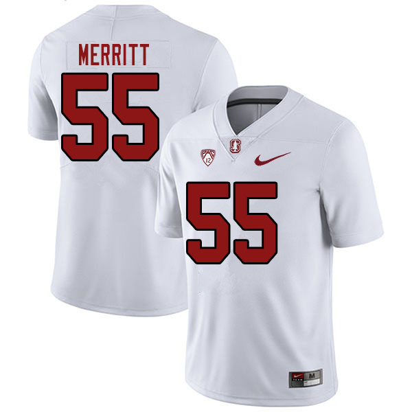 Men #55 Matthew Merritt Stanford Cardinal College Football Jerseys Sale-White - Click Image to Close